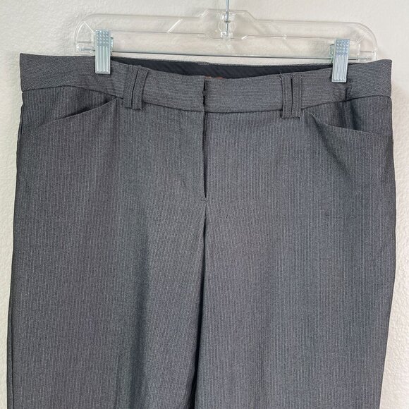 Express Editor Womens 10 Gray Herringbone Trousers Pants - Picture 2 of 9
